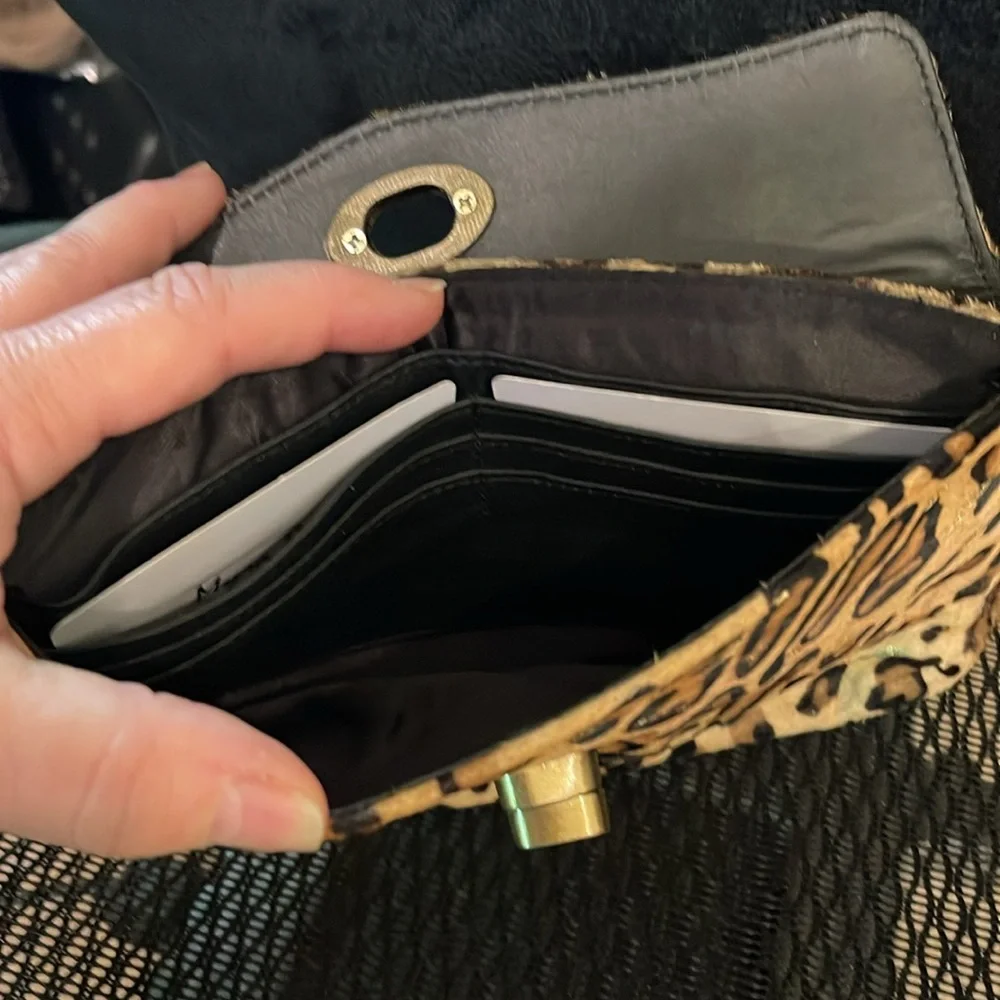 🌟 Myra Bag Golden Confetti Wallet NWT Hair on Hide Leather - Picture 5 of 9